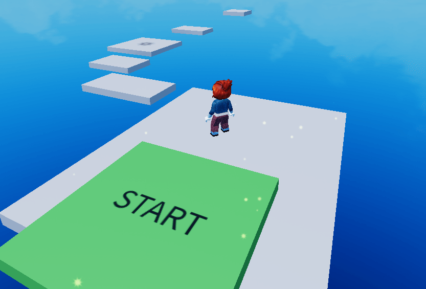 STARTの床の上に立っていても、まわりにキラキラが出ている