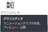 グラフエディタにマウスを乗せたところ。アニメーショングラフの作成、プレビュー、公開、と説明が出ている