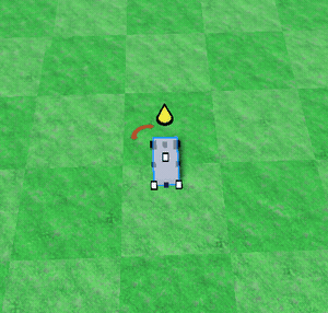 変換を選んだ状態。ブロックのまわりに小さなつまみと弧が集まっている